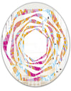 Retro Floral Pattern III - Modern Round or Oval Wall Mirror - Whirl