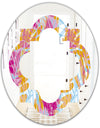Retro Floral Pattern III - Modern Round or Oval Wall Mirror - Quatrefoil