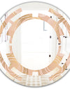 Rose Gold Abstract Geometry Luxury - Modern Round or Oval Wall Mirror - Space