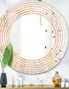 Rose Gold Abstract Geometry Luxury - Modern Round or Oval Wall Mirror - Wave