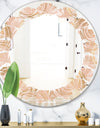 Rose Gold Abstract Geometry Luxury - Modern Round or Oval Wall Mirror - Leaves