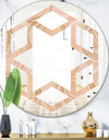 Rose Gold Abstract Geometry Luxury - Modern Round or Oval Wall Mirror - Hexagon Star