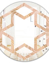 Rose Gold Abstract Geometry Luxury - Modern Round or Oval Wall Mirror - Hexagon Star