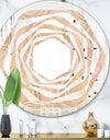Rose Gold Abstract Geometry Luxury - Modern Round or Oval Wall Mirror - Whirl