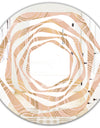 Rose Gold Abstract Geometry Luxury - Modern Round or Oval Wall Mirror - Whirl