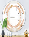 Rose Gold Abstract Geometry Luxury - Modern Round or Oval Wall Mirror - Space