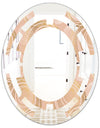 Rose Gold Abstract Geometry Luxury - Modern Round or Oval Wall Mirror - Space