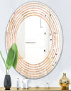 Rose Gold Abstract Geometry Luxury - Modern Round or Oval Wall Mirror - Wave
