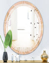 Rose Gold Abstract Geometry Luxury - Modern Round or Oval Wall Mirror - Triple C