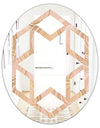 Rose Gold Abstract Geometry Luxury - Modern Round or Oval Wall Mirror - Hexagon Star
