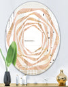 Rose Gold Abstract Geometry Luxury - Modern Round or Oval Wall Mirror - Whirl