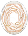Rose Gold Abstract Geometry Luxury - Modern Round or Oval Wall Mirror - Whirl
