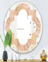 Rose Gold Abstract Geometry Luxury - Modern Round or Oval Wall Mirror - Quatrefoil