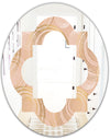 Rose Gold Abstract Geometry Luxury - Modern Round or Oval Wall Mirror - Quatrefoil