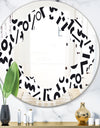 Monochrome Geometric Pattern XIII - Modern Round or Oval Wall Mirror - Quatrefoil