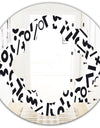 Monochrome Geometric Pattern XIII - Modern Round or Oval Wall Mirror - Quatrefoil