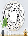 Monochrome Geometric Pattern XIII - Modern Round or Oval Wall Mirror - Whirl