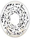Monochrome Geometric Pattern XIII - Modern Round or Oval Wall Mirror - Whirl