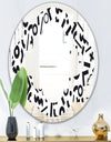 Monochrome Geometric Pattern XIII - Modern Round or Oval Wall Mirror - Quatrefoil