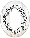 Monochrome Geometric Pattern XIII - Modern Round or Oval Wall Mirror - Quatrefoil