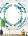 Retro Abstract Design XV - Modern Round or Oval Wall Mirror - Space