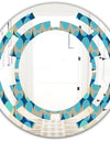 Retro Abstract Design XV - Modern Round or Oval Wall Mirror - Space