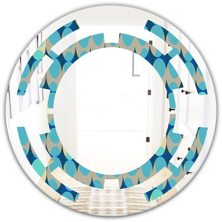 Retro Abstract Design XV - Modern Round or Oval Wall Mirror - Space