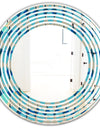 Retro Abstract Design XV - Modern Round or Oval Wall Mirror - Wave