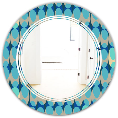 Retro Abstract Design XV - Modern Round or Oval Wall Mirror - Triple C