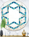 Retro Abstract Design XV - Modern Round or Oval Wall Mirror - Hexagon Star