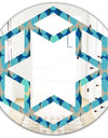 Retro Abstract Design XV - Modern Round or Oval Wall Mirror - Hexagon Star