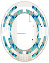 Retro Abstract Design XV - Modern Round or Oval Wall Mirror - Space