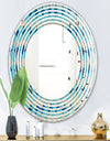 Retro Abstract Design XV - Modern Round or Oval Wall Mirror - Wave