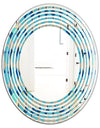 Retro Abstract Design XV - Modern Round or Oval Wall Mirror - Wave
