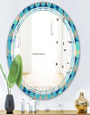 Retro Abstract Design XV - Modern Round or Oval Wall Mirror - Triple C