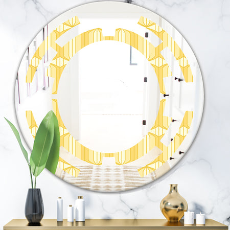 Retro Ornamental Design III - Modern Round or Oval Wall Mirror - Space
