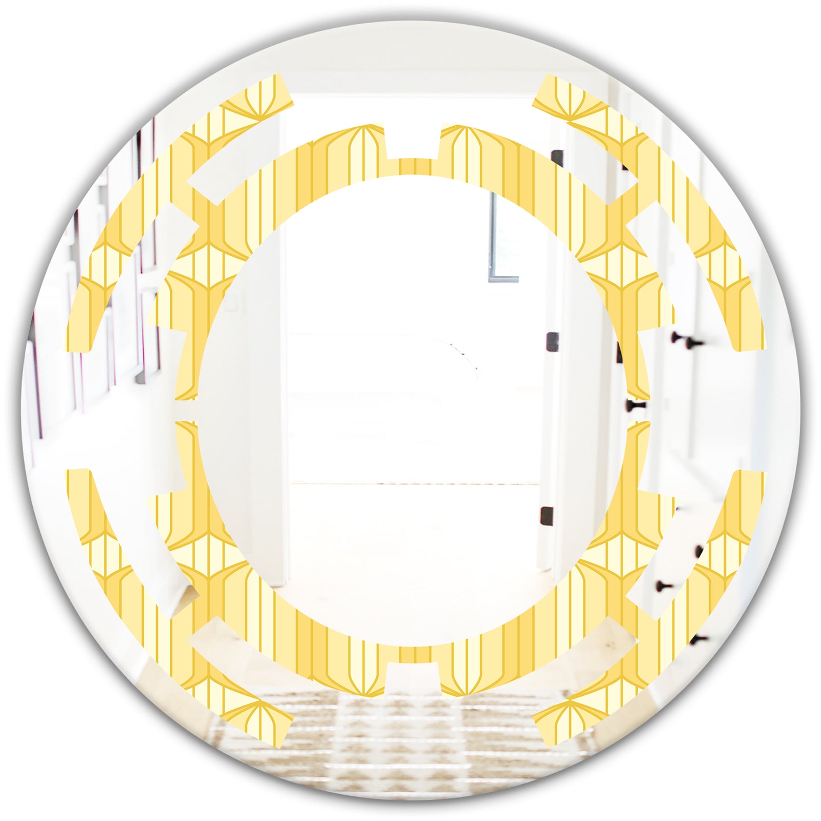 Retro Ornamental Design III - Modern Round or Oval Wall Mirror - Space