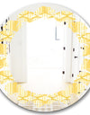 Retro Ornamental Design III - Modern Round or Oval Wall Mirror - Leaves