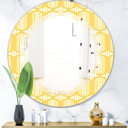Retro Ornamental Design III - Modern Round or Oval Wall Mirror - Triple C