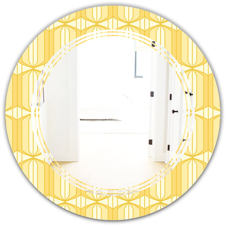 Retro Ornamental Design III - Modern Round or Oval Wall Mirror - Triple C
