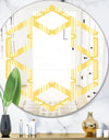 Retro Ornamental Design III - Modern Round or Oval Wall Mirror - Hexagon Star