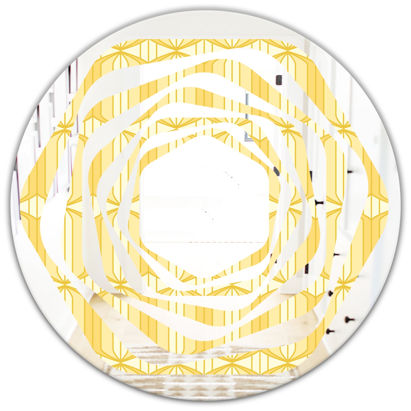 Retro Ornamental Design III - Modern Round or Oval Wall Mirror - Whirl