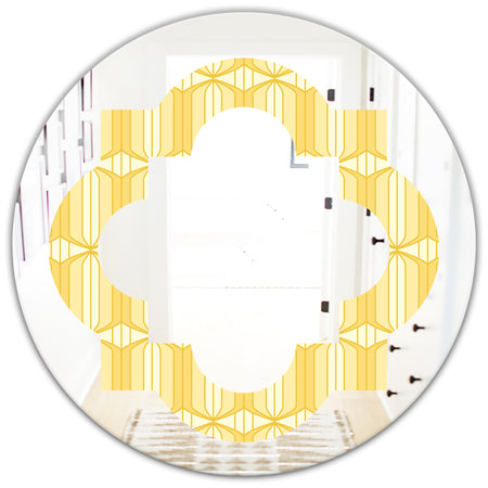 Retro Ornamental Design III - Modern Round or Oval Wall Mirror - Quatrefoil