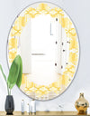Retro Ornamental Design III - Modern Round or Oval Wall Mirror - Leaves