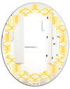 Retro Ornamental Design III - Modern Round or Oval Wall Mirror - Leaves