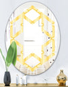Retro Ornamental Design III - Modern Round or Oval Wall Mirror - Hexagon Star