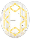 Retro Ornamental Design III - Modern Round or Oval Wall Mirror - Hexagon Star