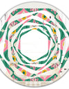 retro pattern with flowers and leaves - Modern Round or Oval Wall Mirror - Whirl