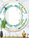 1950 Retro Pattern I - Modern Round or Oval Wall Mirror - Space