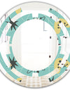 1950 Retro Pattern I - Modern Round or Oval Wall Mirror - Space